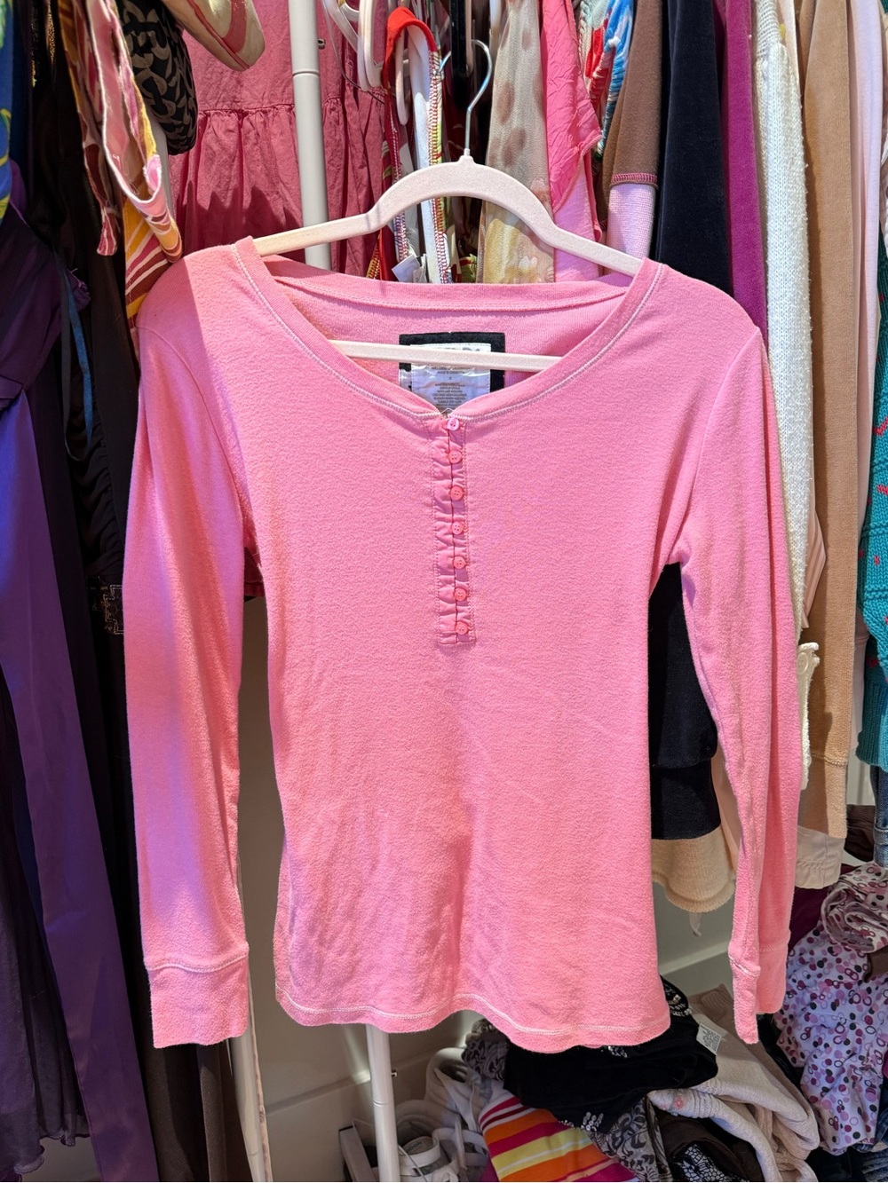 2000s Vintage DKNY Pink Henley